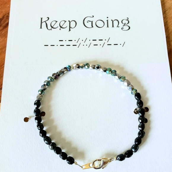 SleepingRiver Jewelry - Morse Code Bracelet "Keep Going"